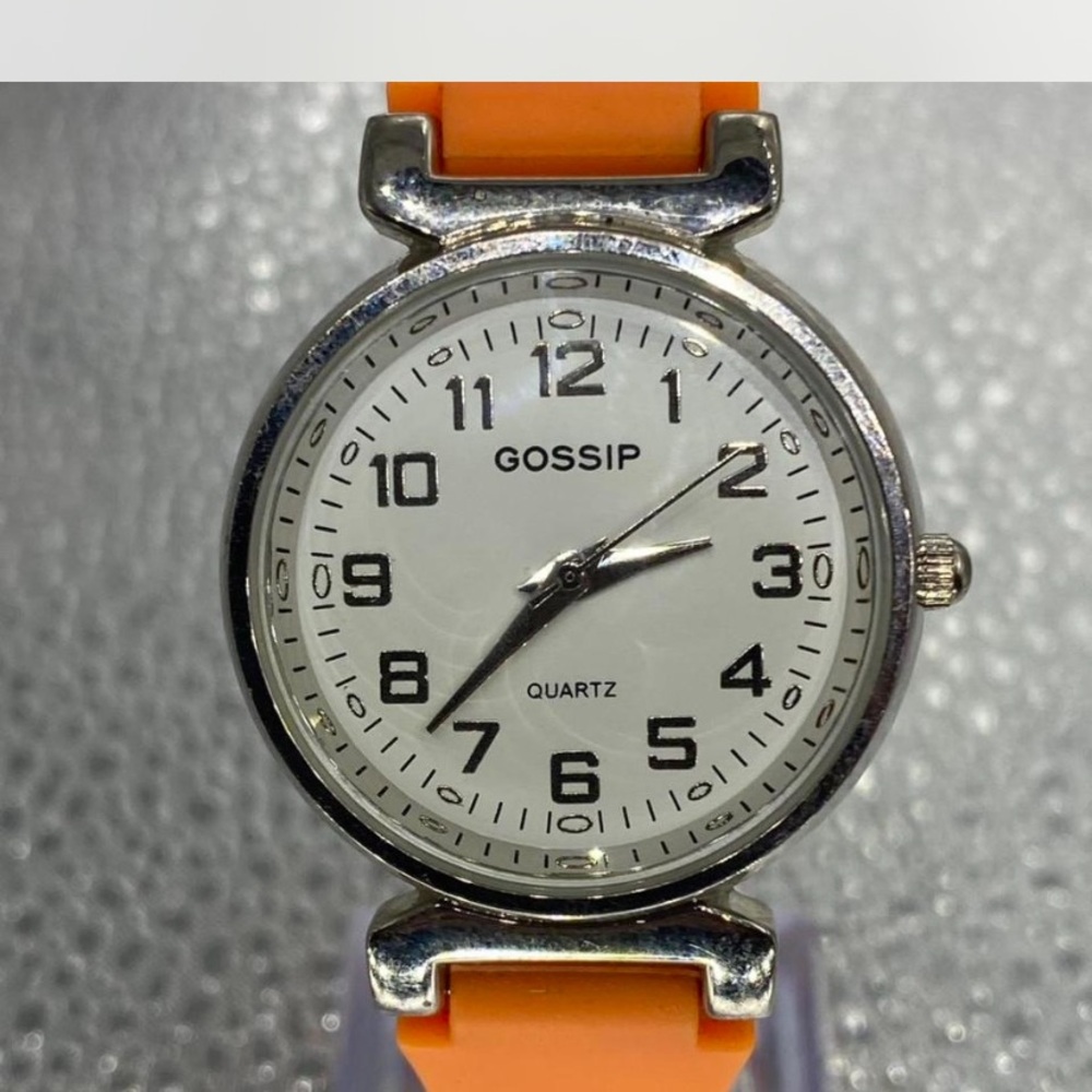 Ladies ^^^ Gossip Silver Watch / Silicone  Orange Band ***